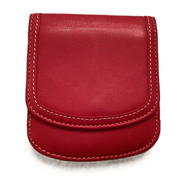 The Original Taxi Wallet, Leather, Red, Compact Design 4" X 3.5" - Picture 1 of 9